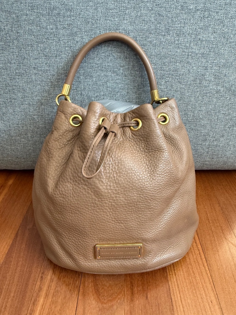 Marc by Marc Jacobs Bucket Shoulder Bag Taupe Light Brown